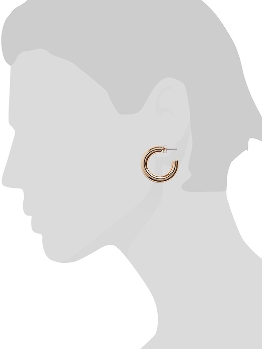 2 of 8 showing, with the color gold of product Chunky Classic Hoop Earrings
