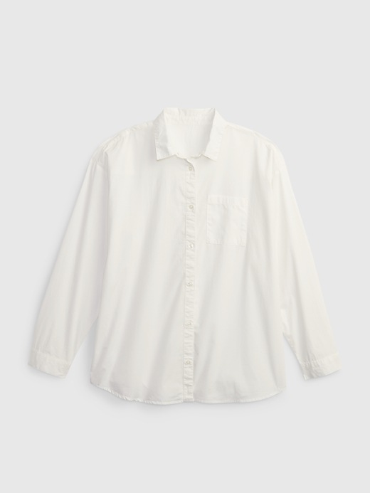 2 of 8 showing, with the color new off white of product Teen 100% Organic Cotton Oversized Button-Down Shirt