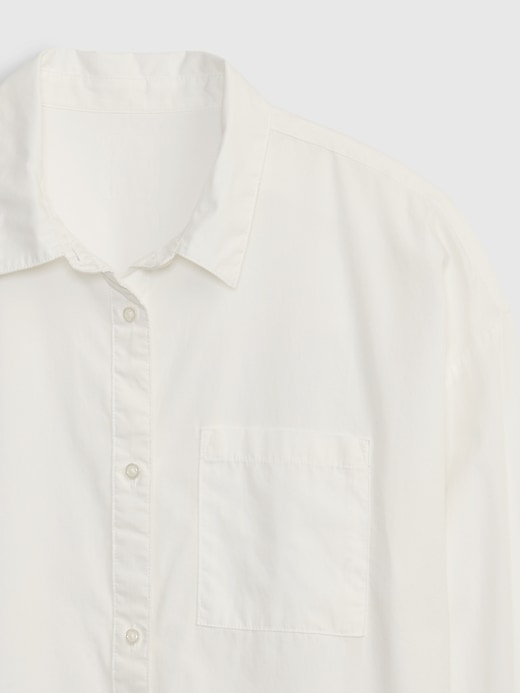 Image number 4 showing, Teen 100% Organic Cotton Oversized Button-Down Shirt