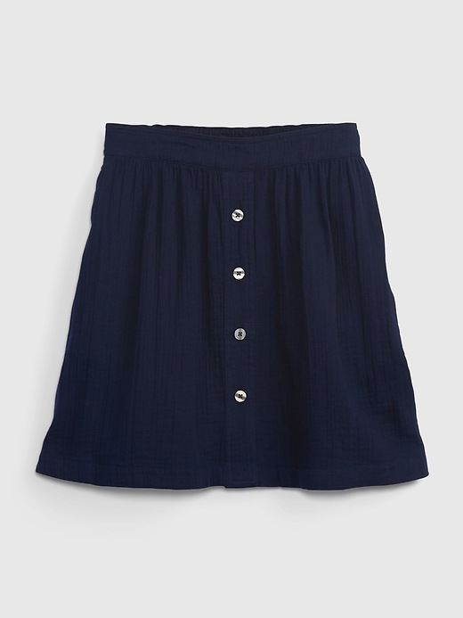 Image number 6 showing, Crinkle Gauze Button-Front Skirt