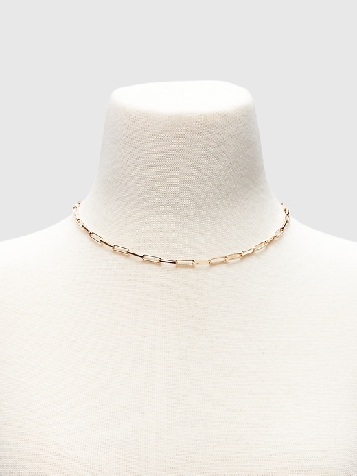 2 of 8 showing, with the color gold of product Delicate Chain Link Necklace