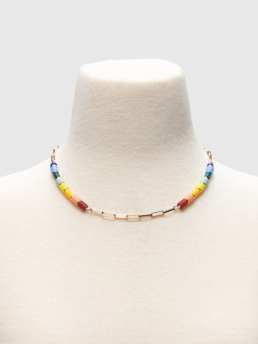 2 of 8 showing, with the color rainbow multi of product Rainbow Chain Link Necklace