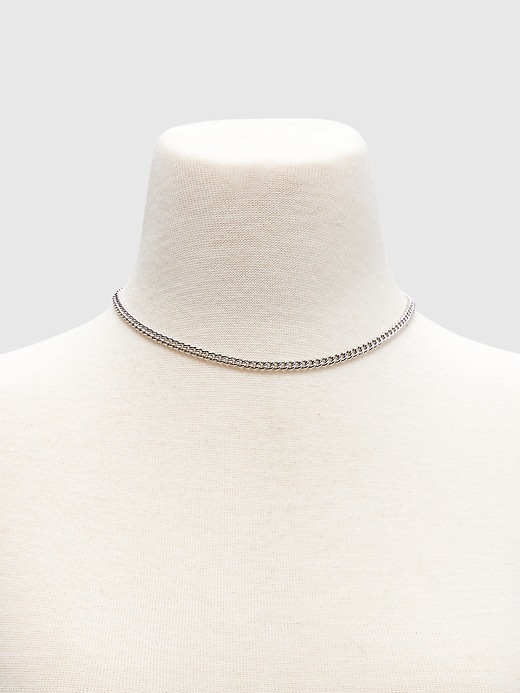 2 of 8 showing, with the color silver of product Curb Chain Necklace