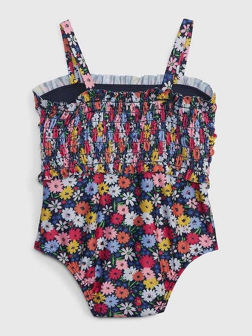 2 of 8 showing, with the color BOLD PINK DITSY FLORAL of product Toddler Recycled Daisy Swim One-Piece
