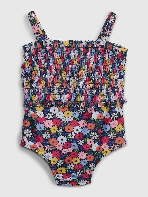 1 of 8 showing, with the color BOLD PINK DITSY FLORAL of product Toddler Recycled Daisy Swim One-Piece