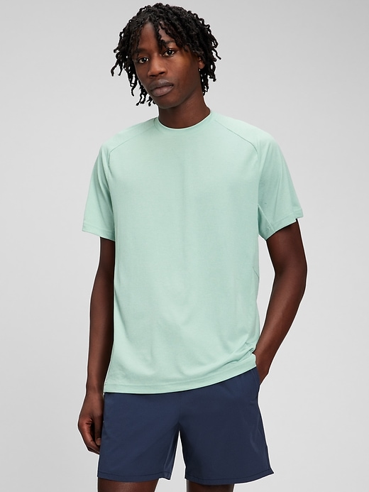 1 of 8 showing, with the color fantasy aqua blue of product GapFit Train T-Shirt