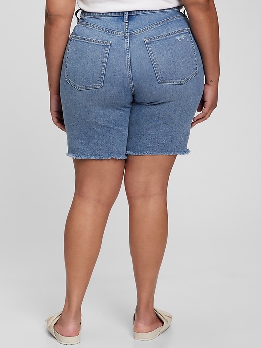 Image number 5 showing, High Rise Denim Bermuda Shorts with Washwell