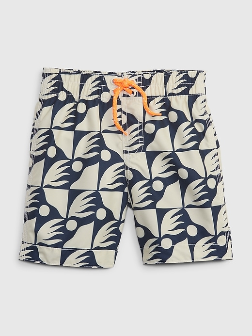 Image number 1 showing, Toddler 100% Recycled Printed Swim Trunks