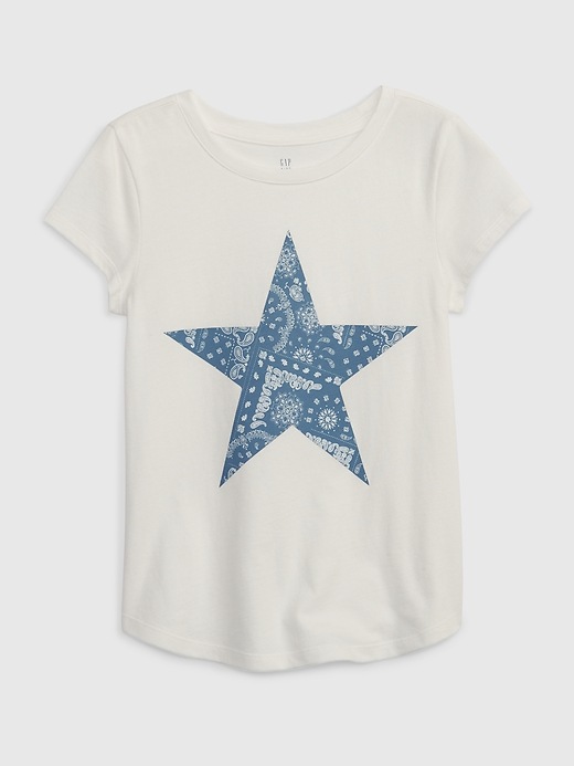 1 of 8 showing, with the color new off white of product Kids 100% Organic Cotton Graphic T-Shirt