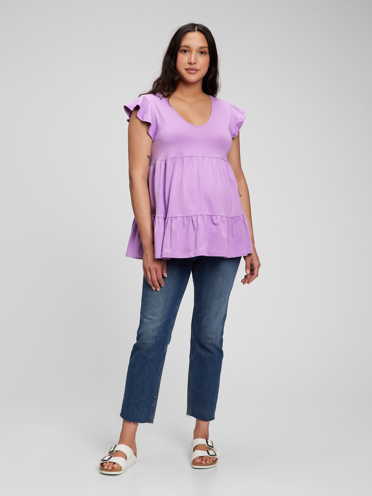 Maternity Flutter Sleeve Top