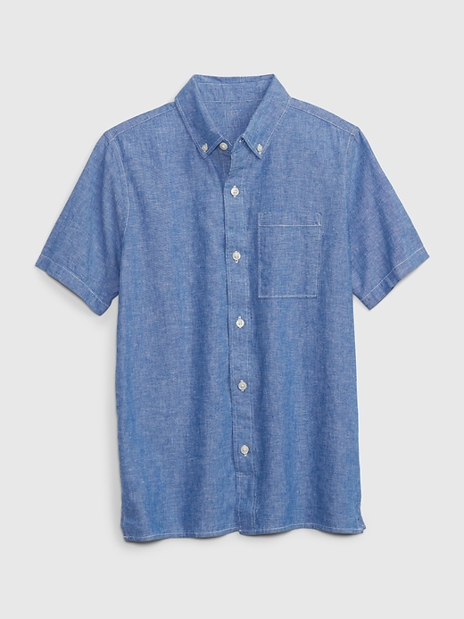View large product image 1 of 1. Kids Linen-Cotton Button-Down Shirt