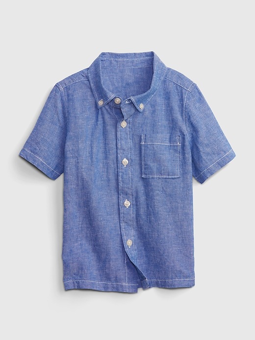 Toddler Linen-Cotton Button-Down Shirt | Gap