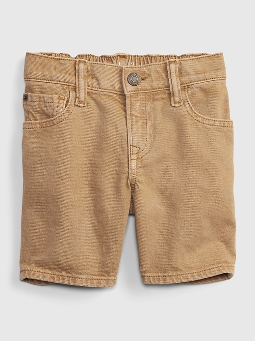 Image number 1 showing, Toddler '90s Loose Denim Khaki Shorts with Washwell