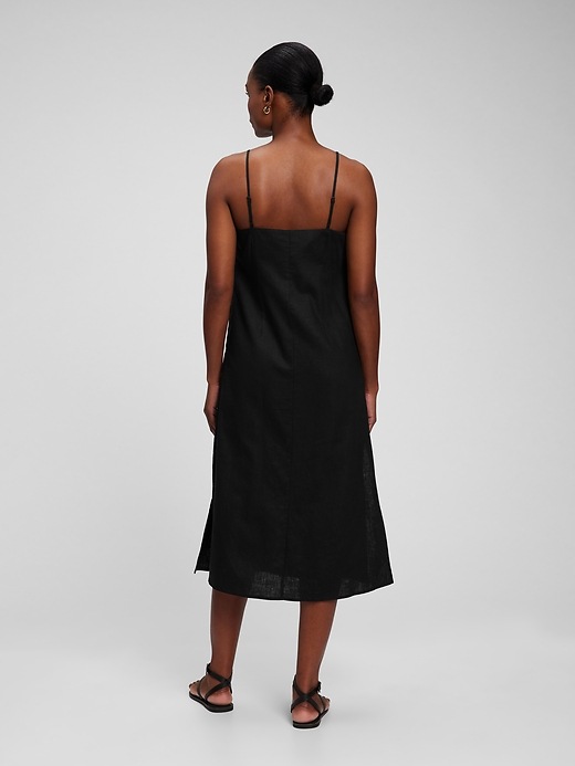 Image number 2 showing, Linen Blend Button-Front Midi Dress