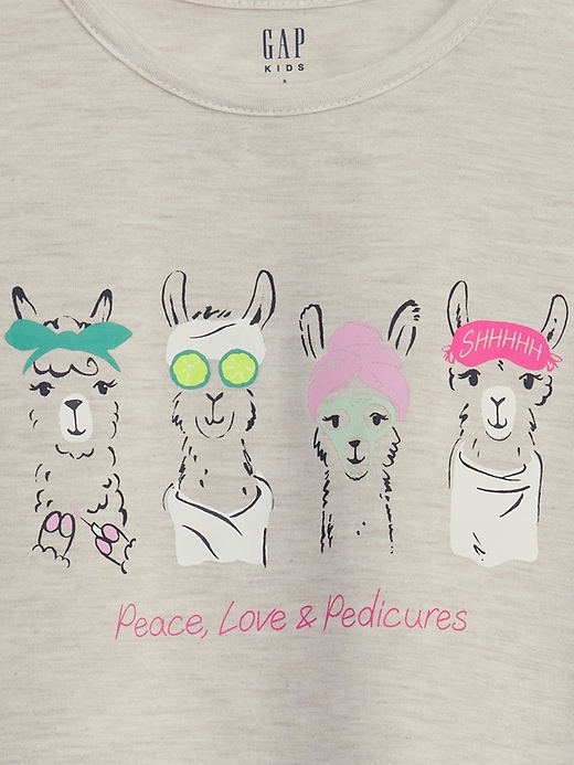 2 of 8 showing, with the color oatmeal of product Kids 100% Recycled Llama PJ Dress