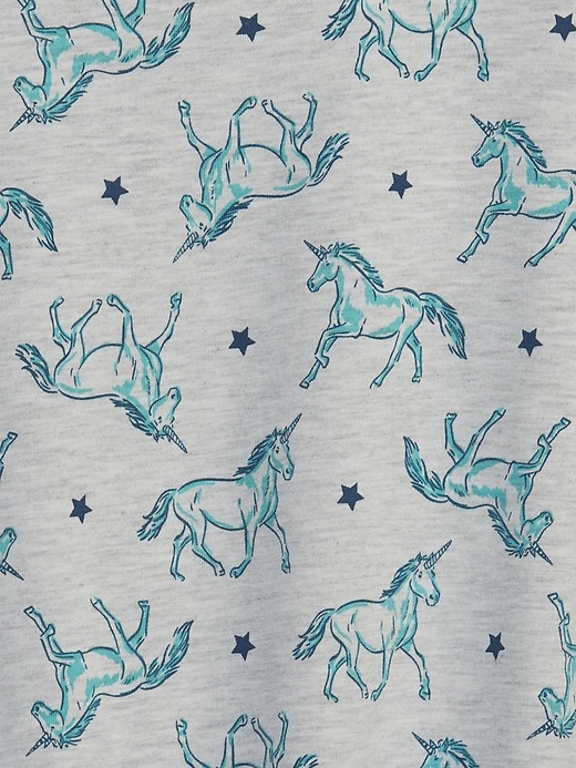 2 of 8 showing, with the color grey heather of product Kids 100% Recycled Unicorn PJ Dress