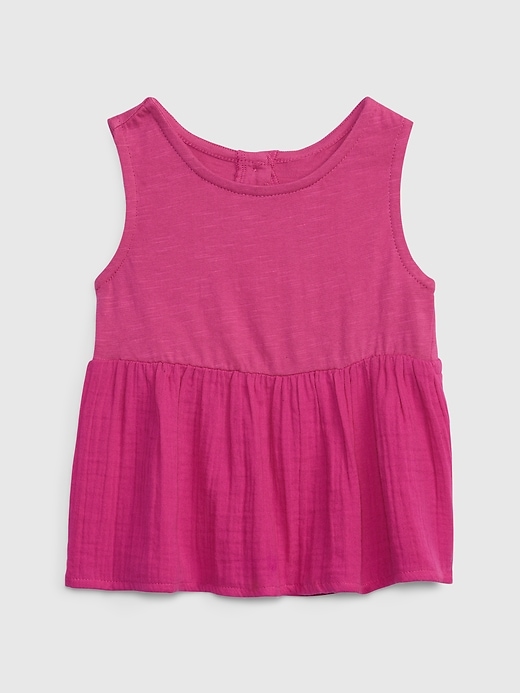 View large product image 1 of 1. Toddler Crinkle Gauze Peplum Top