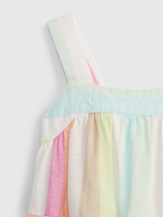 Image number 3 showing, Toddler Linen-Cotton Tiered Stripe Dress