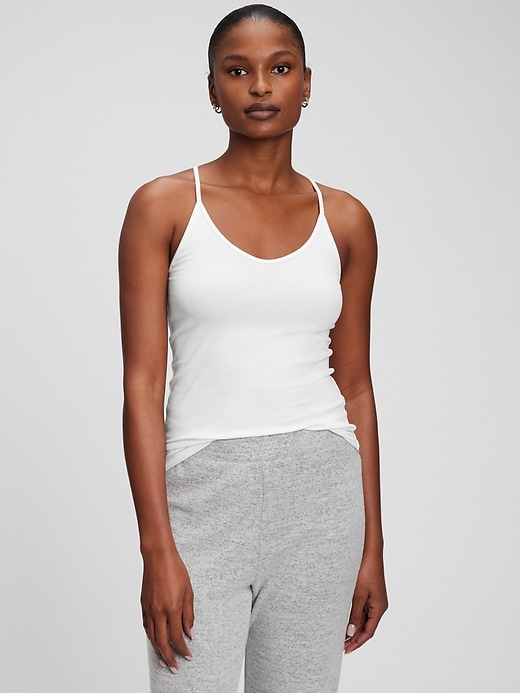 1 of 8 showing, with the color optic white of product Forever Favorite Racerback Cami