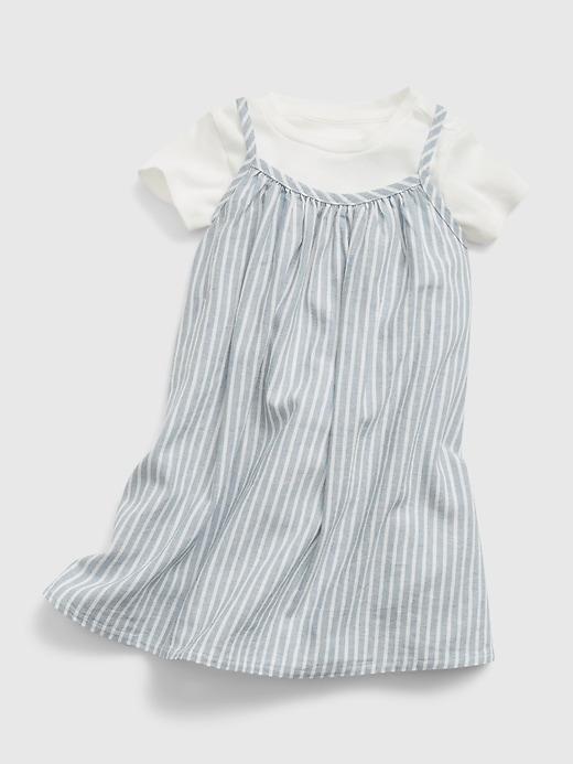 Image number 3 showing, Toddler Linen Blend Layered Dress