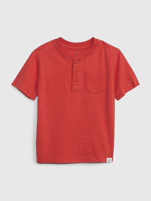 1 of 8 showing, with the color bird of paradise red of product Toddler Henley Pocket T-Shirt