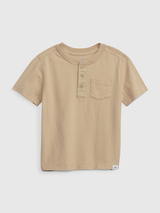 1 of 8 showing, with the color new sand beige of product Toddler Henley Pocket T-Shirt