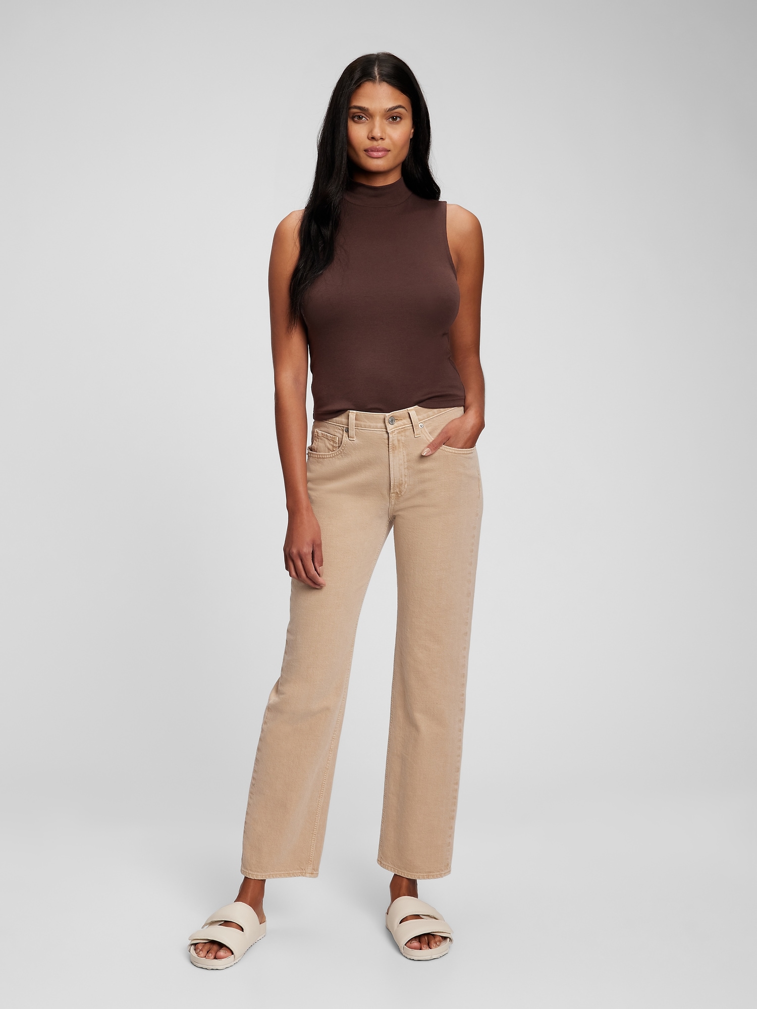 Modern Mockneck Cropped Tank Top