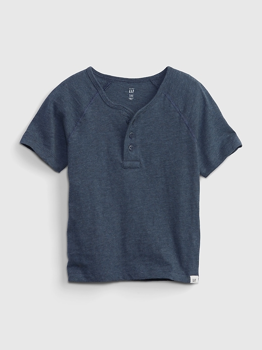 1 of 8 showing, with the color navy blue heather of product Toddler Henley T-Shirt