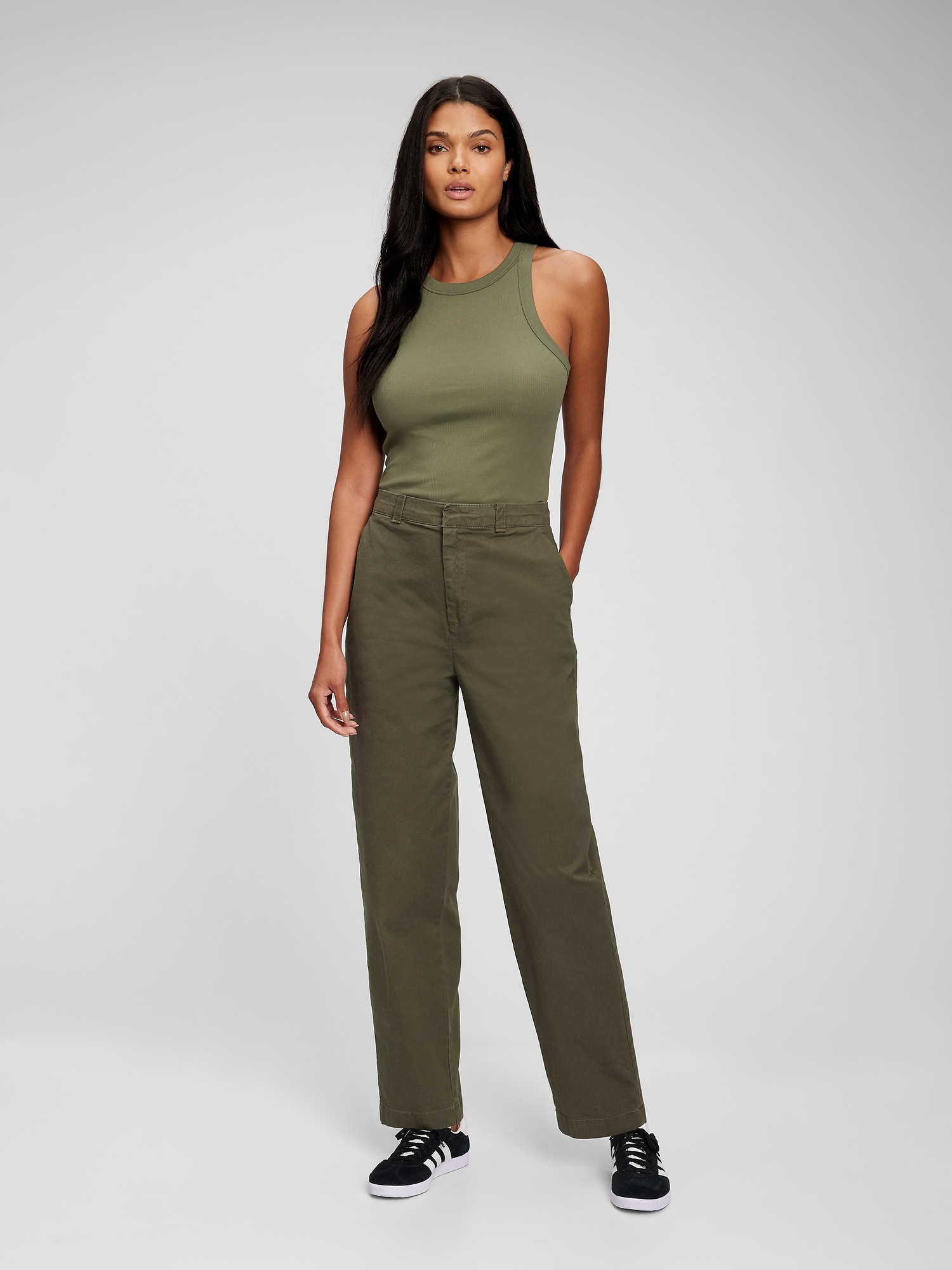 Mid Rise Straight Up Khakis | Gap