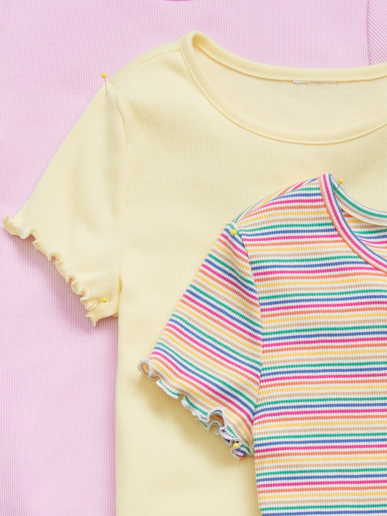 Two Tone Ribbed Edge T-Shirt (Kids)