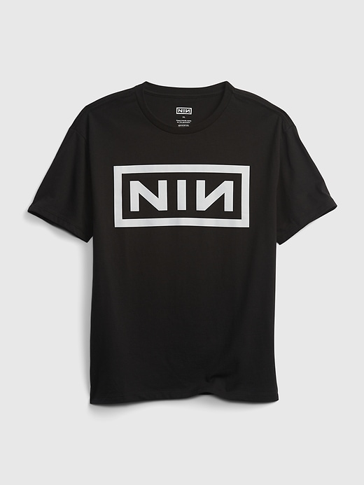 1 of 8 showing, with the color true black of product Teen &#124 Nine Inch Nails Recycled T-Shirt