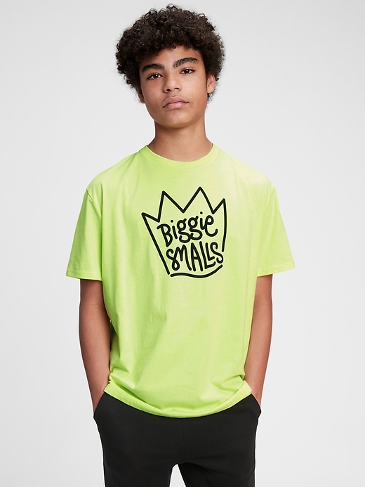 2 of 8 showing, with the color radioactive neon of product Teen &#124 Biggie Smalls Graphic Recycled Polyester T-Shirt
