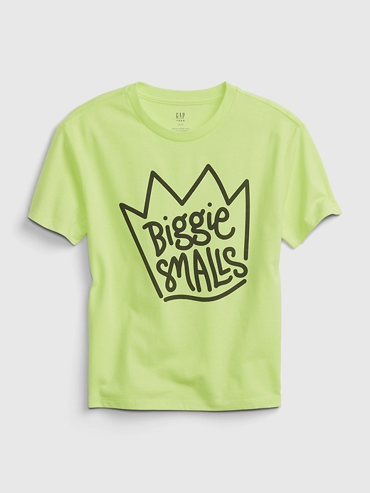 1 of 8 showing, with the color radioactive neon of product Teen &#124 Biggie Smalls Graphic Recycled Polyester T-Shirt