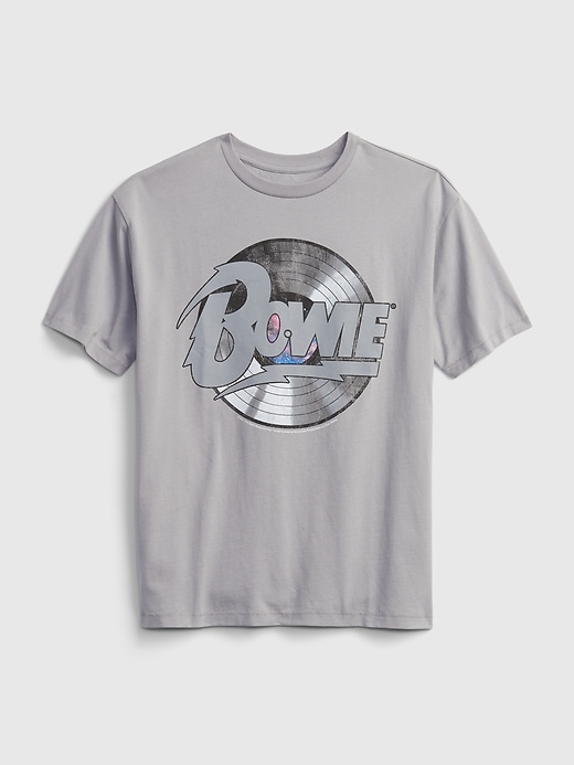1 of 8 showing, with the color antique pewter of product Teen &#124 David Bowie Recycled Graphic T-Shirt