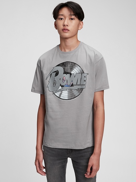 2 of 8 showing, with the color antique pewter of product Teen &#124 David Bowie Recycled Graphic T-Shirt