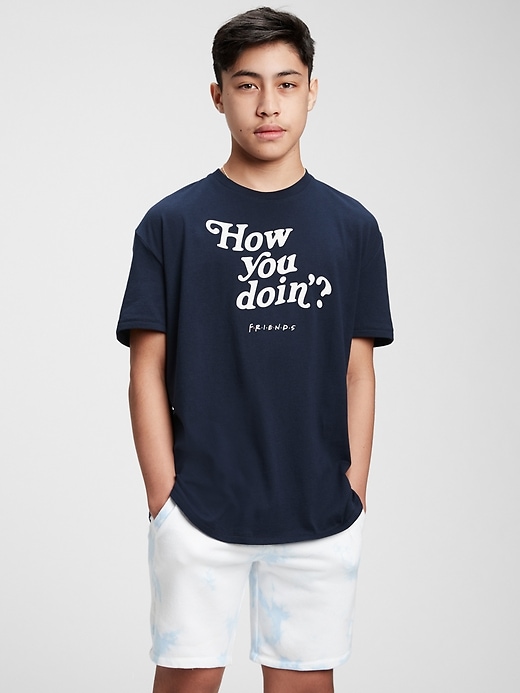2 of 8 showing, with the color blue of product Teen &#124 Friends 100% Organic Cotton Graphic T-Shirt