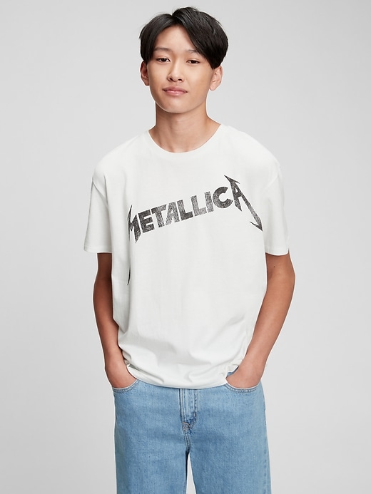 2 of 8 showing, with the color metallica new off white of product Teen &#124 Band Graphic T-Shirt