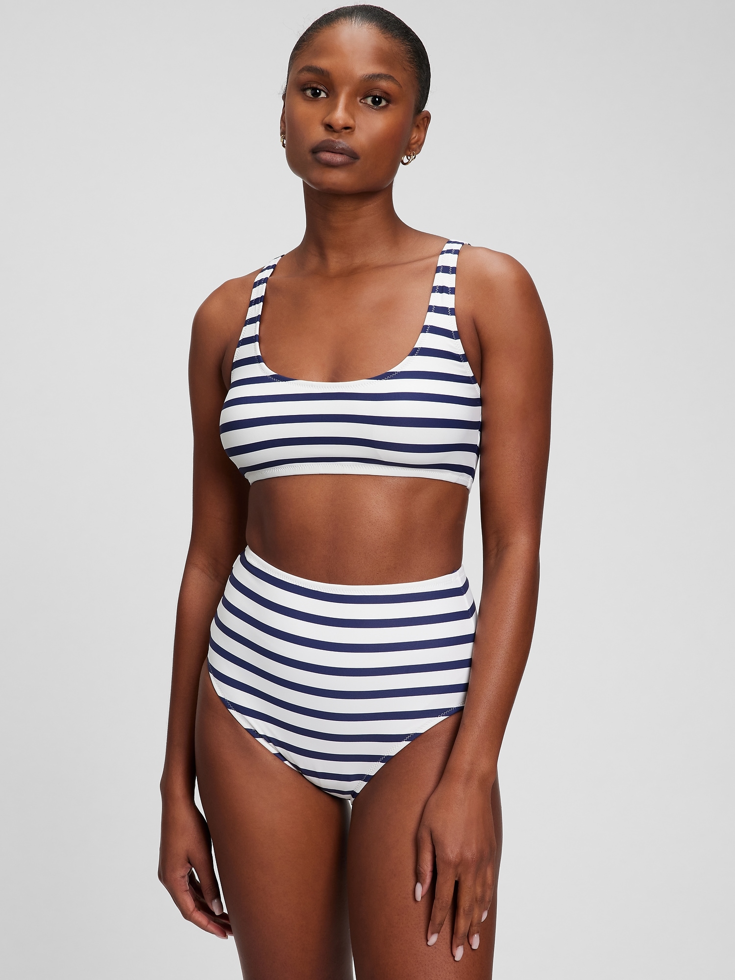 Gap Recycled Scoopneck Bikini Top blue. 1