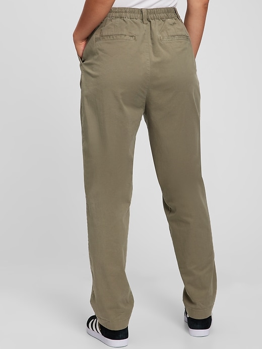 Image number 2 showing, High Rise Pleated Khaki with Washwell