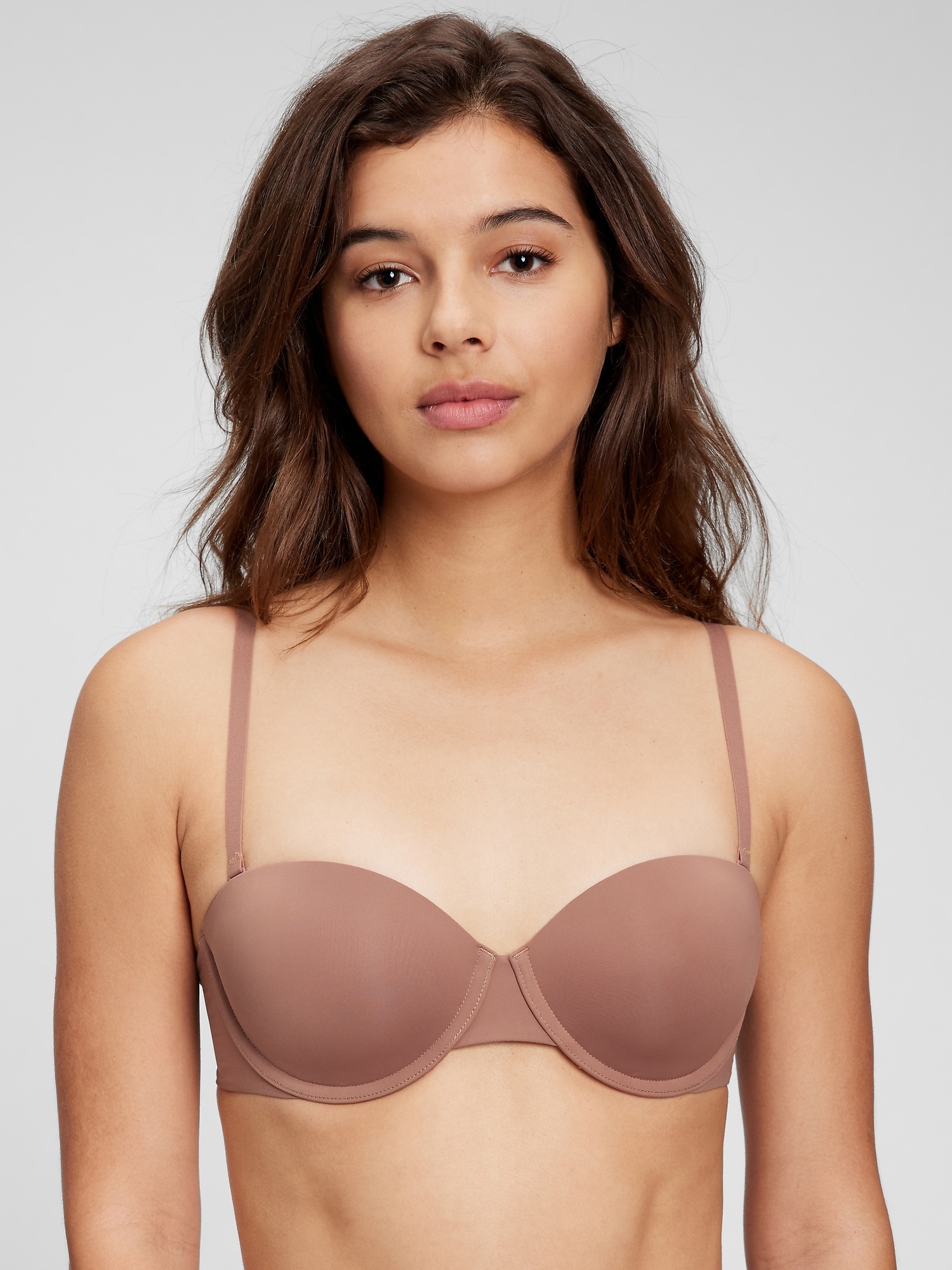 Gap Multiway T-shirt Bra In Mauvey Brown