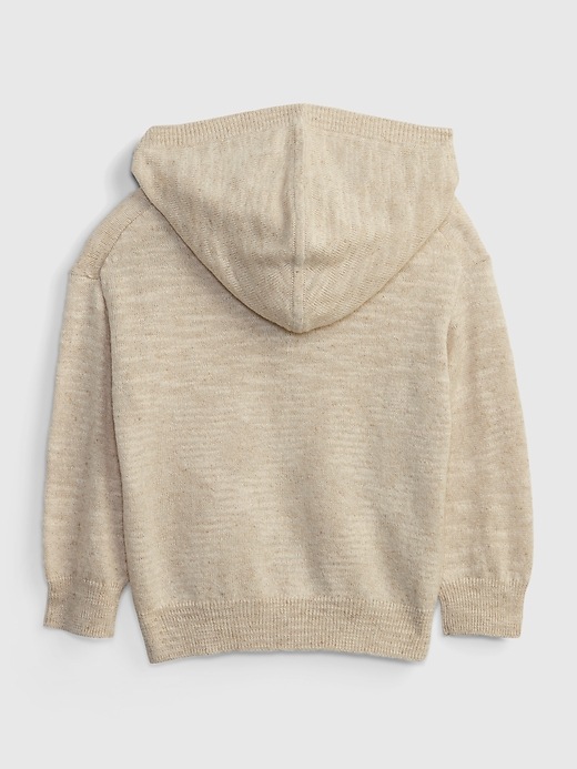 Image number 2 showing, Baby Linen-Cotton Sweater Hoodie