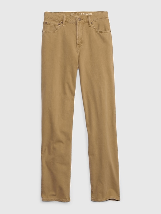 2 of 8 showing, with the color washed khaki of product Teen Original Fit Jeans