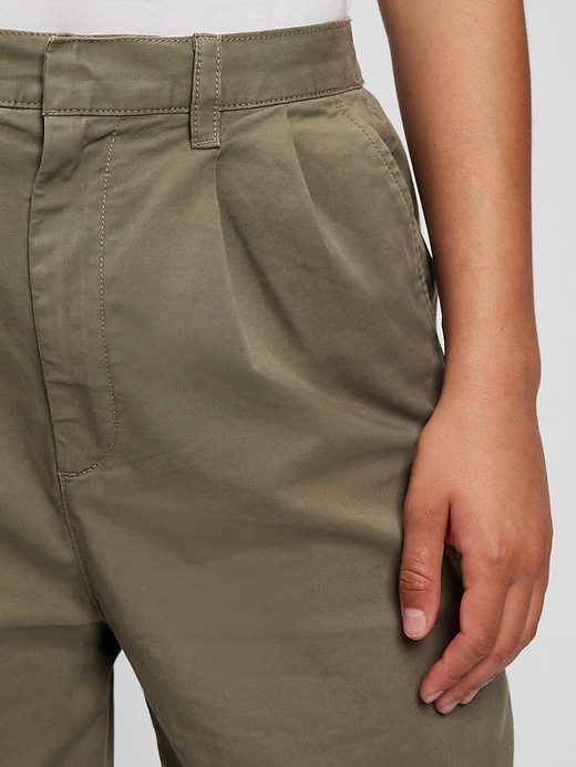 Image number 3 showing, High Rise Pleated Khaki with Washwell