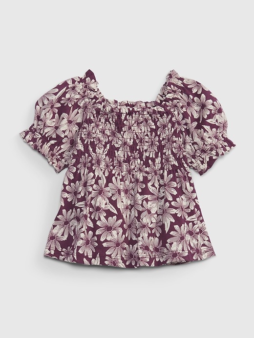 2 of 8 showing, with the color spring purple floral of product Baby Puff Sleeve Top