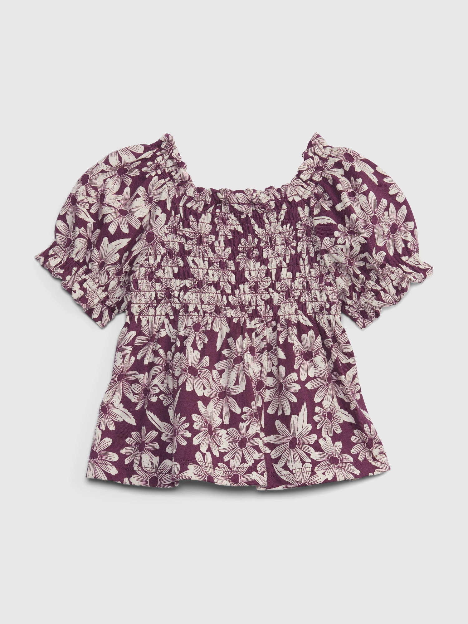 Gap Baby Puff Sleeve Top In Spring Purple Floral