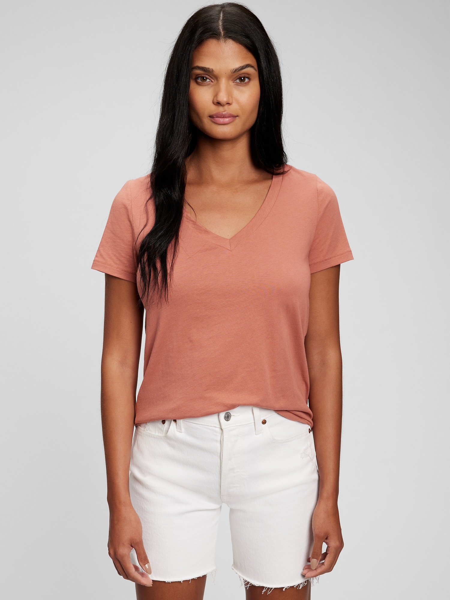 Organic Cotton Vintage V-Neck T-Shirt 