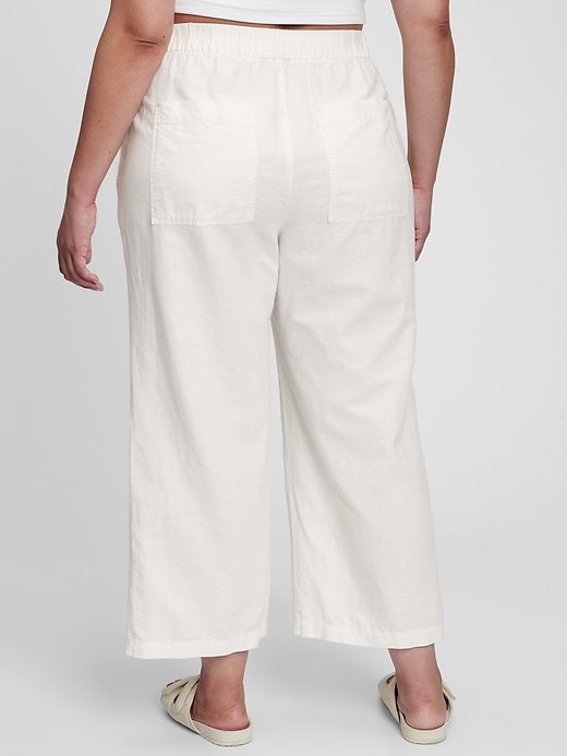 Linen-Cotton Wide Leg Pull-On Pants | Gap
