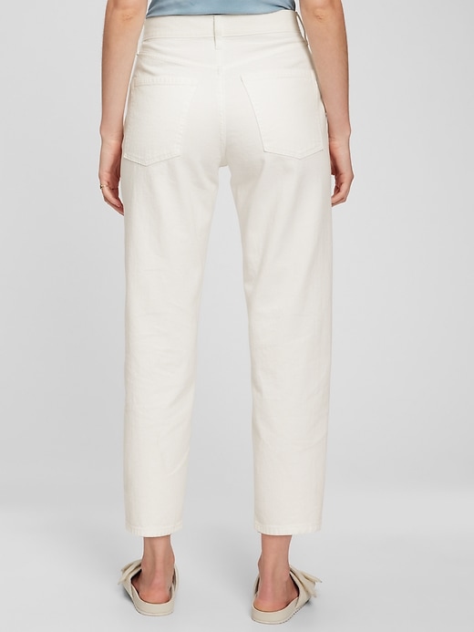 2 of 8 showing, with the color novelty dove white of product High Rise Barrel Jeans