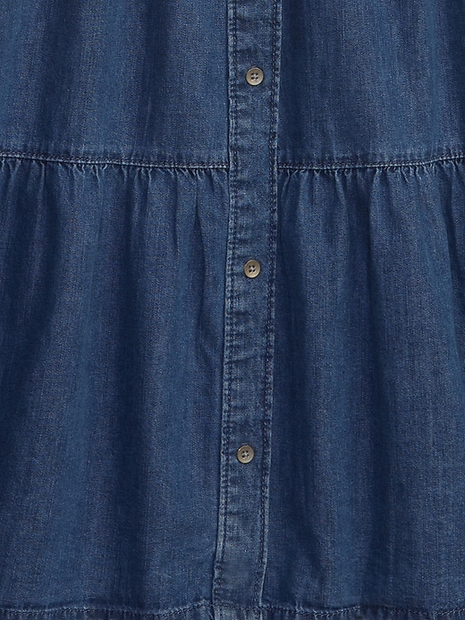 Image number 3 showing, Kids Tiered Denim Dress with Washwell