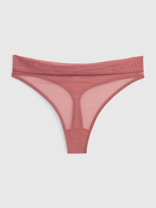 1 of 8 showing, with the color cedarwood brown of product Mesh Thong